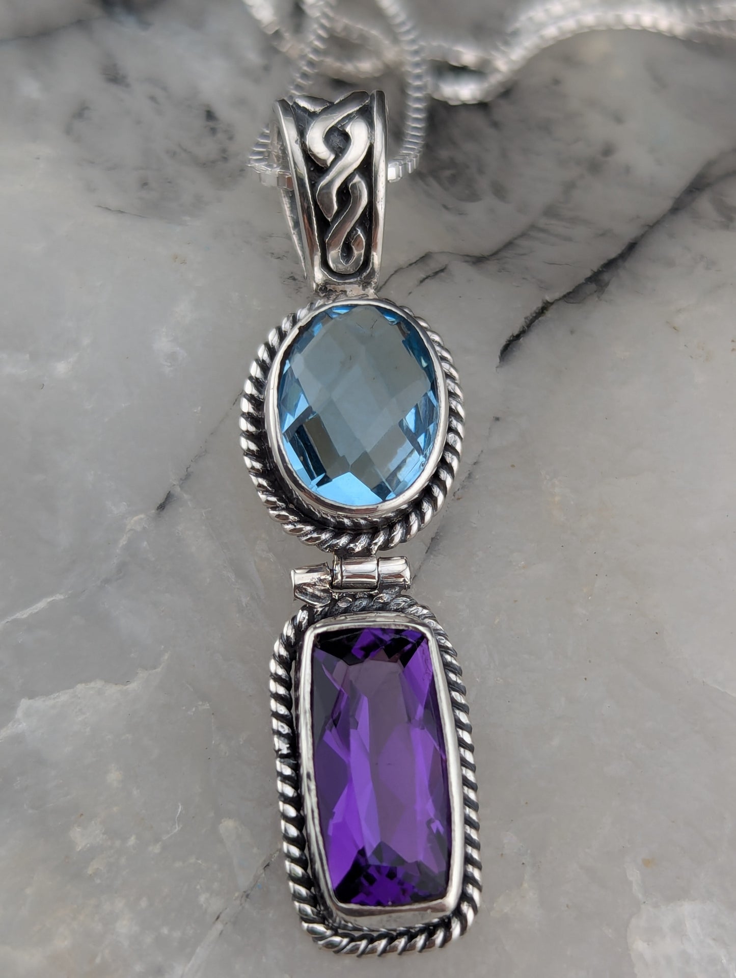 Blue Topaz & Amethyst Necklace