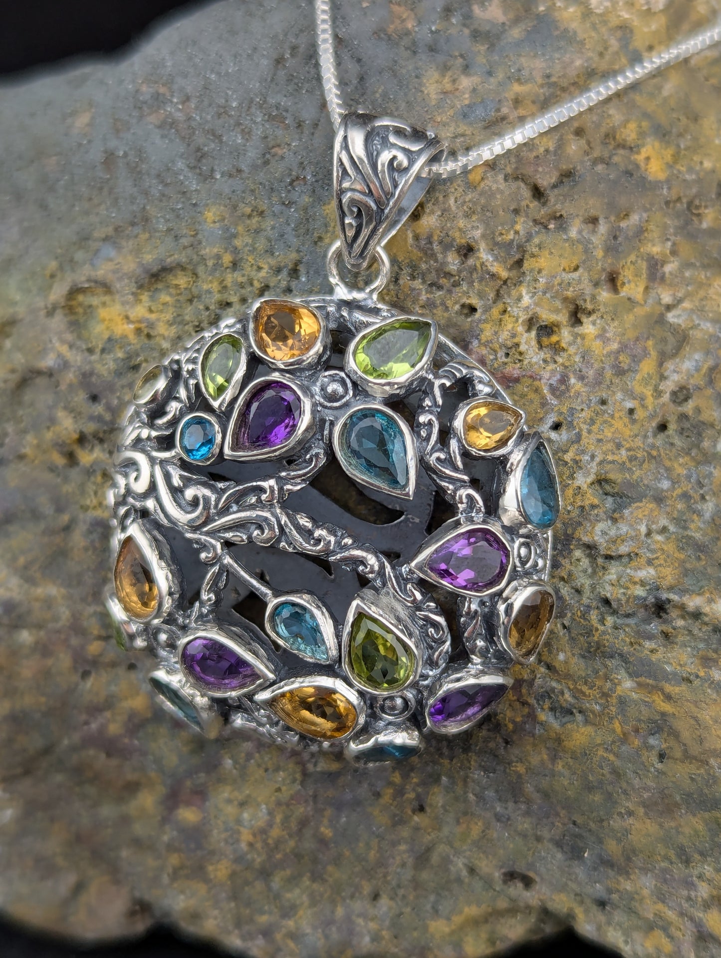 Jewel Encrusted Amulet Style Necklace
