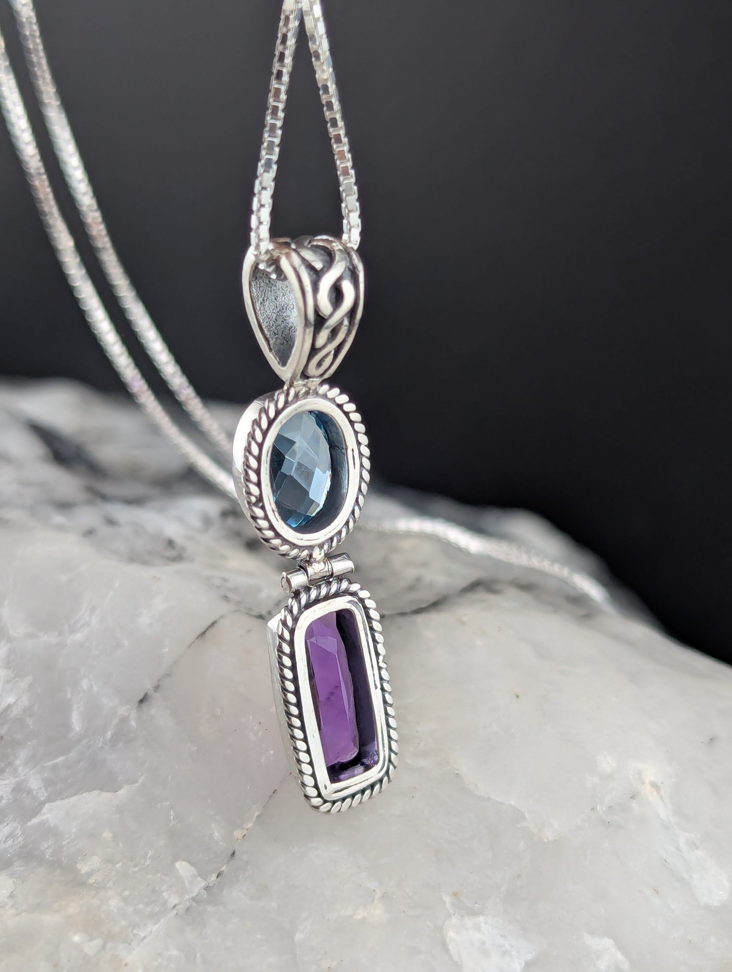 Blue Topaz & Amethyst Necklace