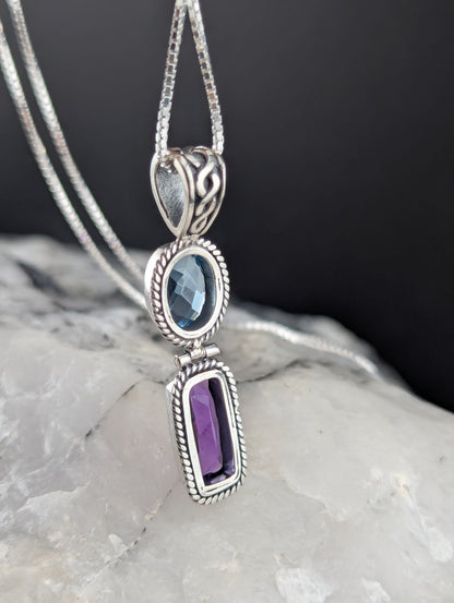 Blue Topaz & Amethyst Necklace