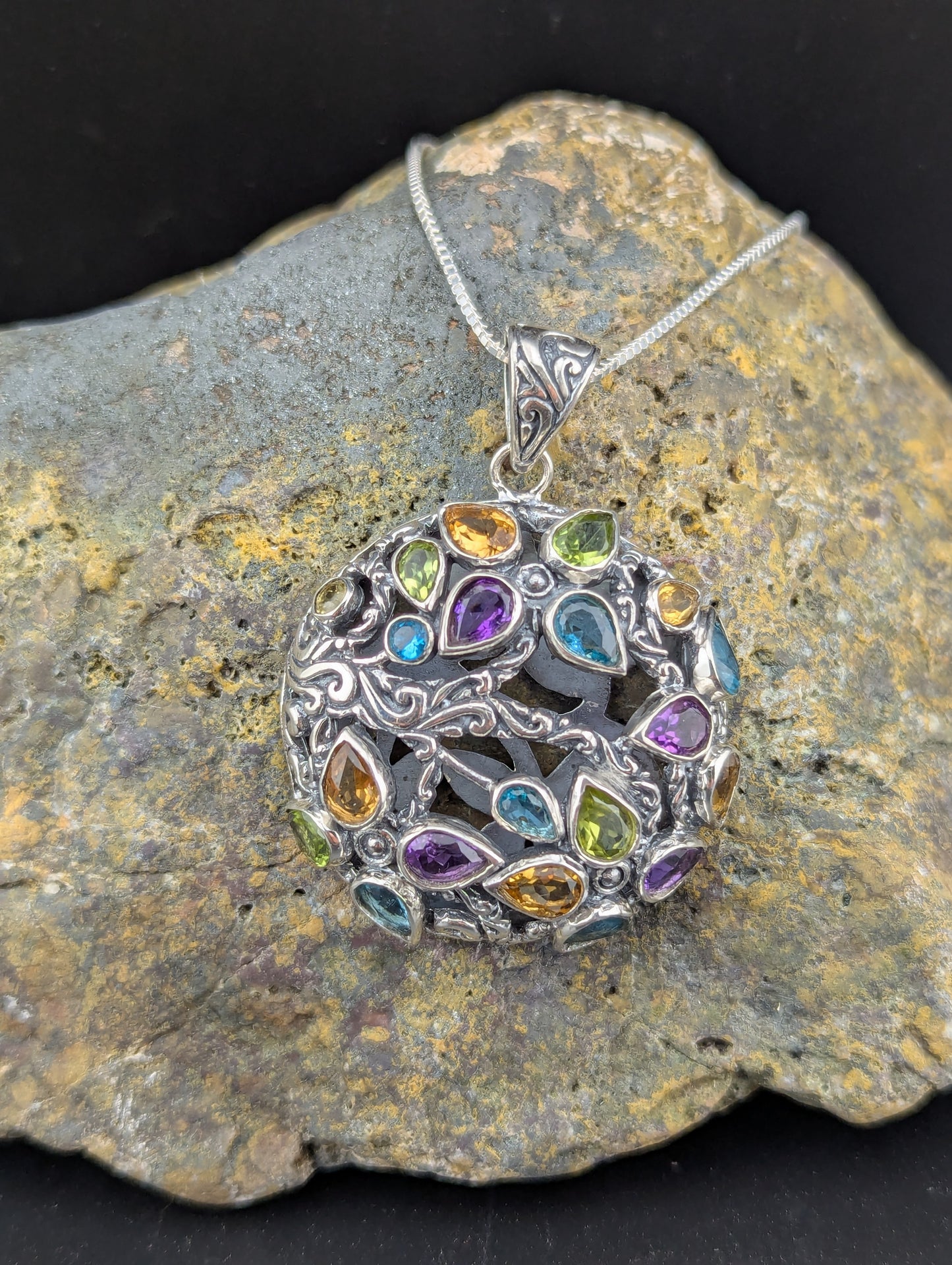 Jewel Encrusted Amulet Style Necklace