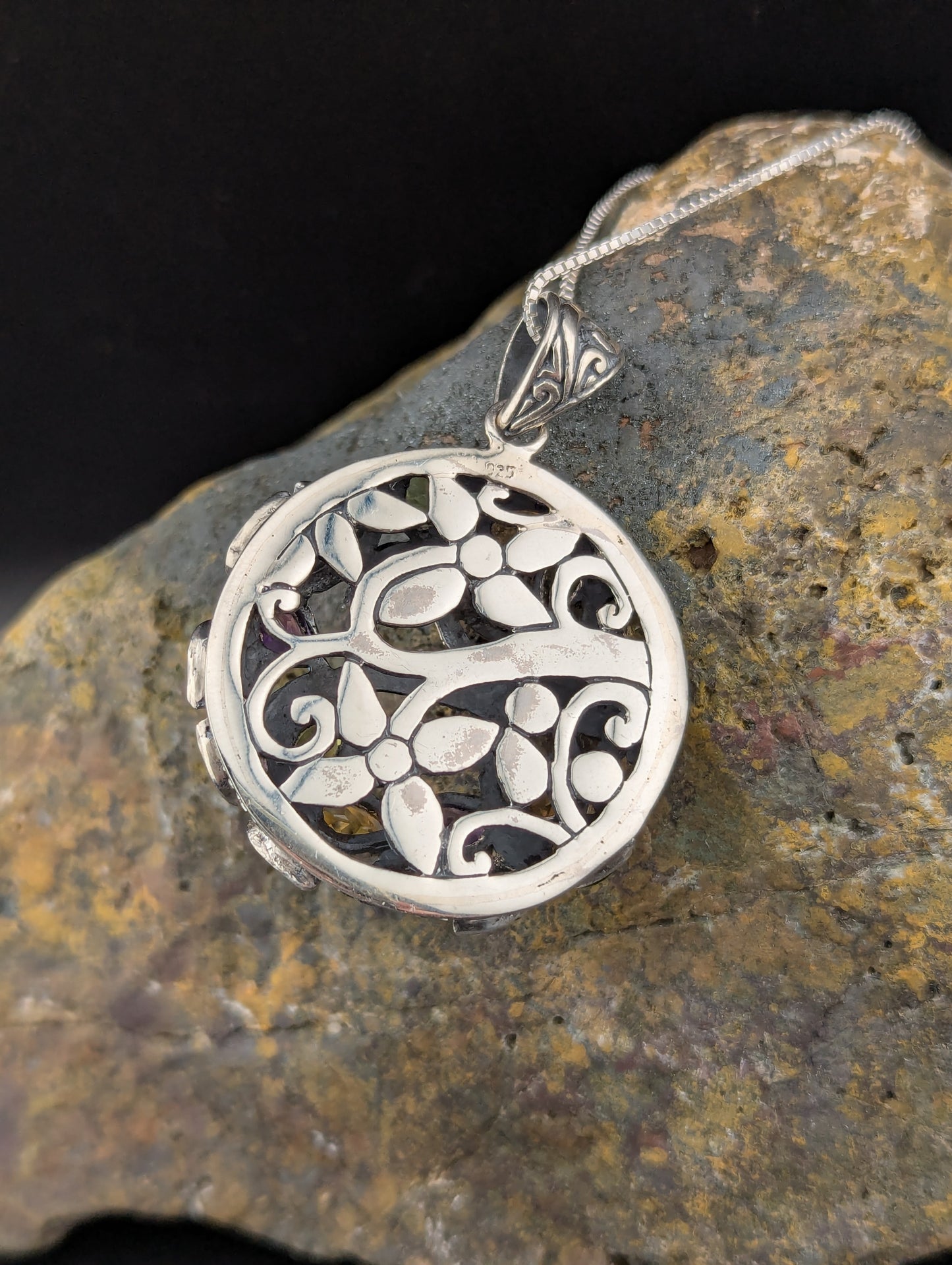 Jewel Encrusted Amulet Style Necklace