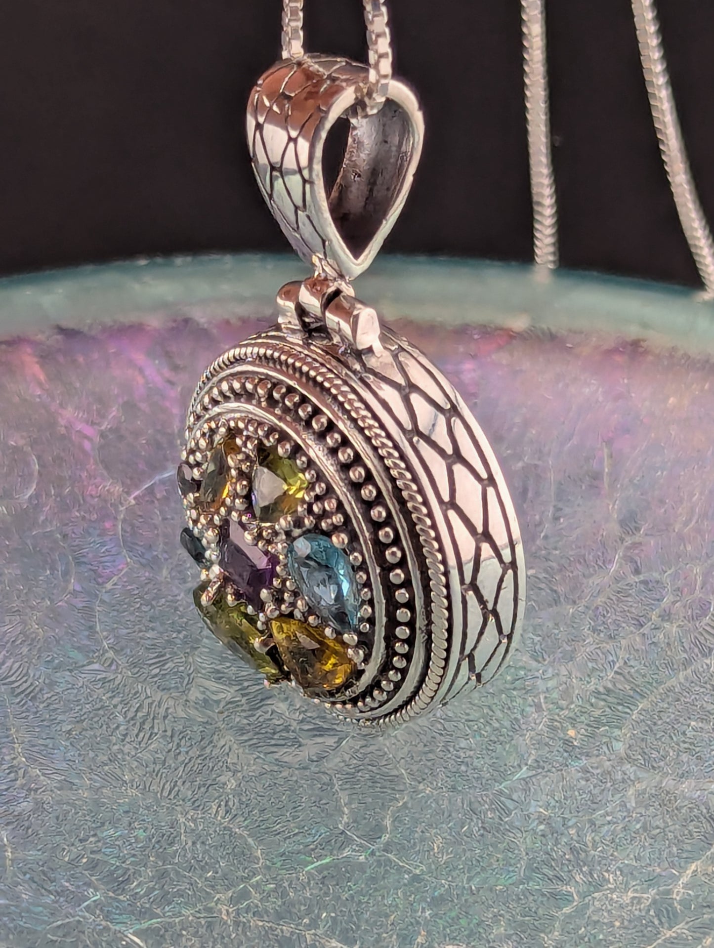 Multi Gemstone Round Necklace
