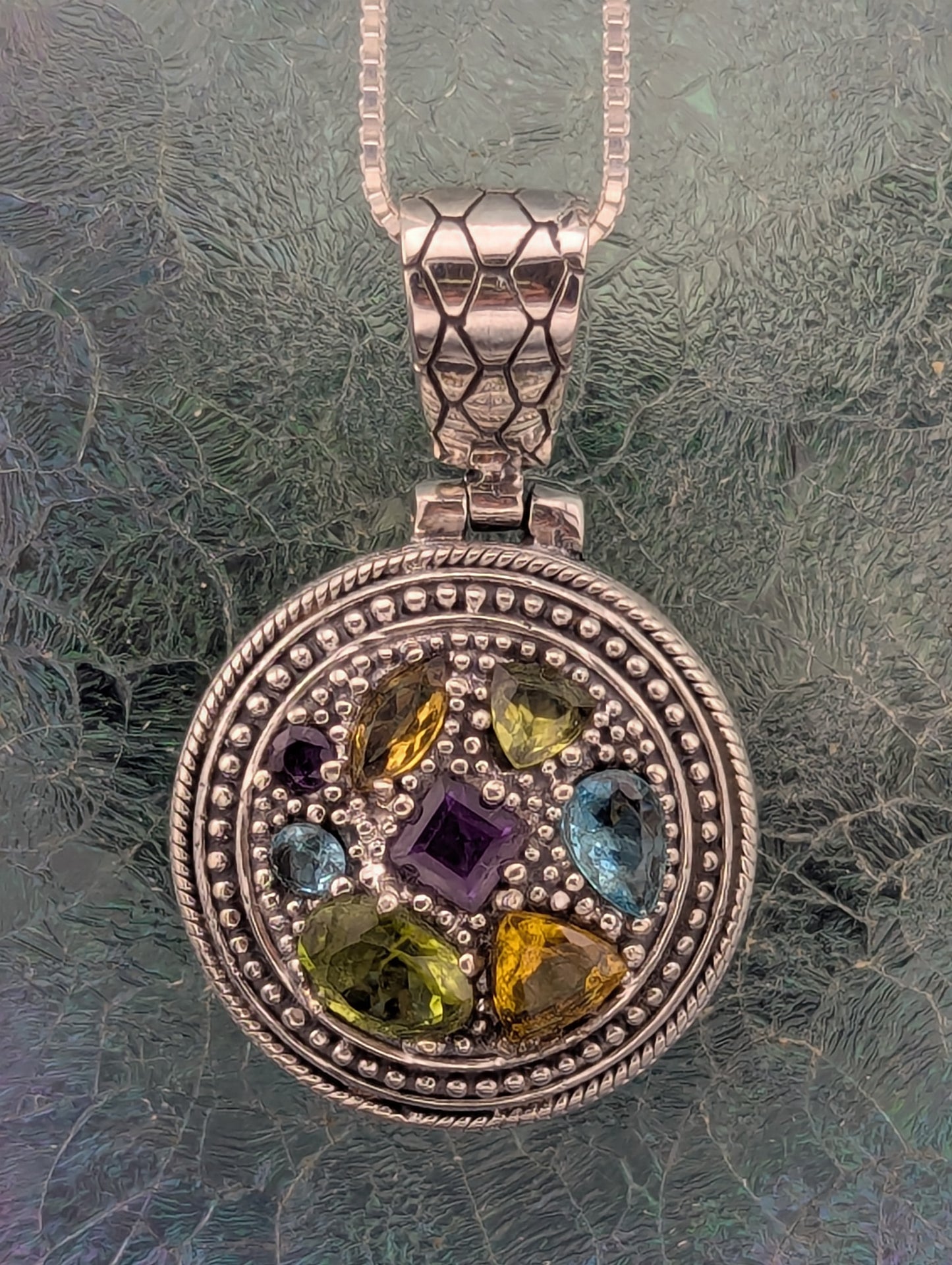 Multi Gemstone Round Necklace