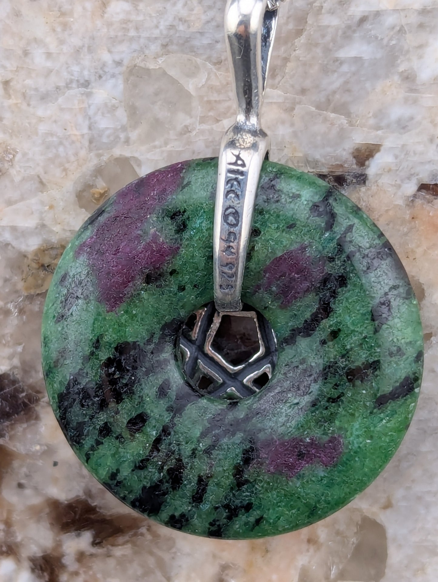 Ruby Zoisite Pentacle Necklace