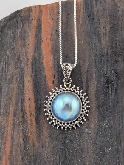 Grey Mabe Pearl Necklace