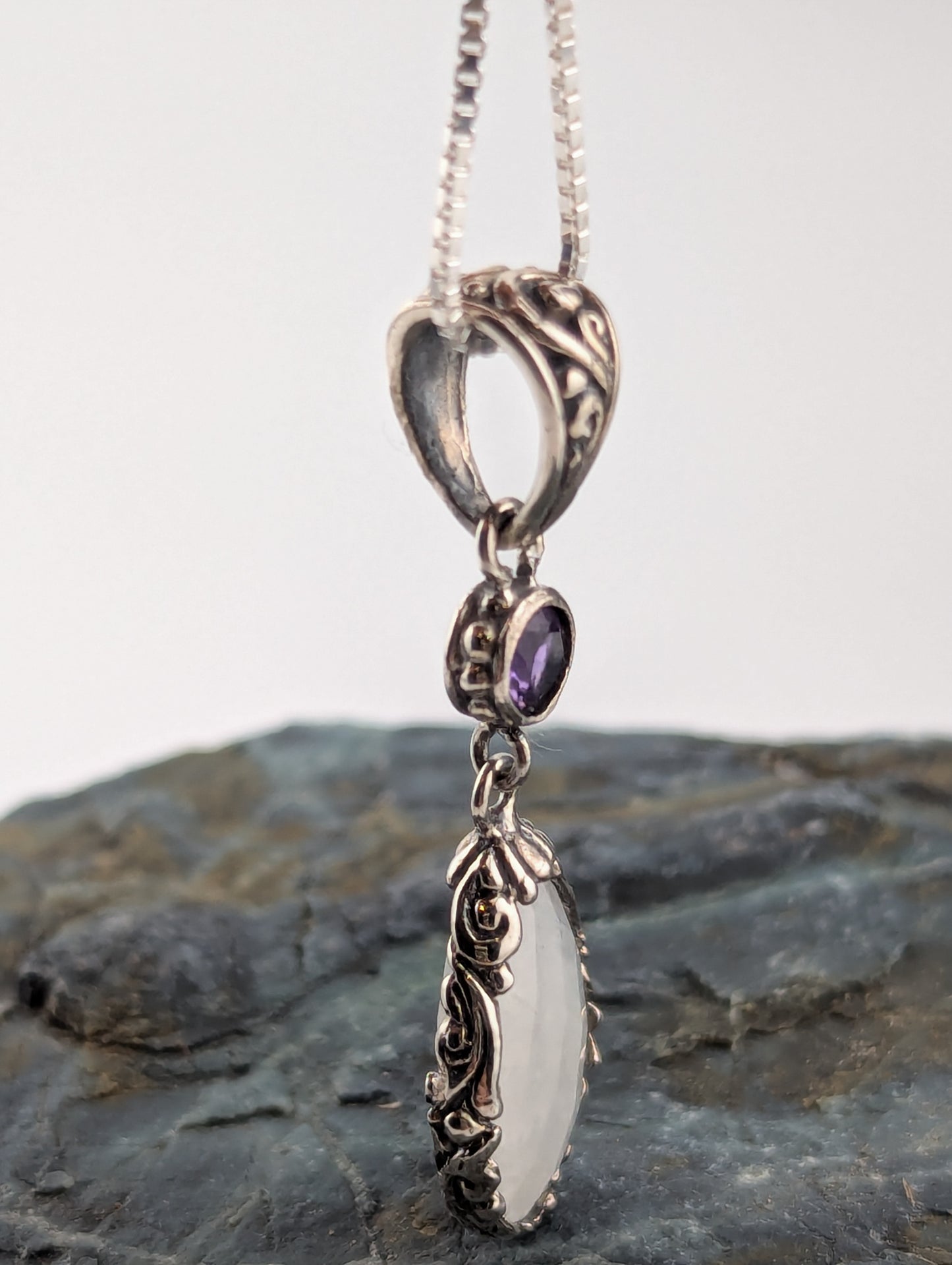 Moonstone and Amethyst Necklace