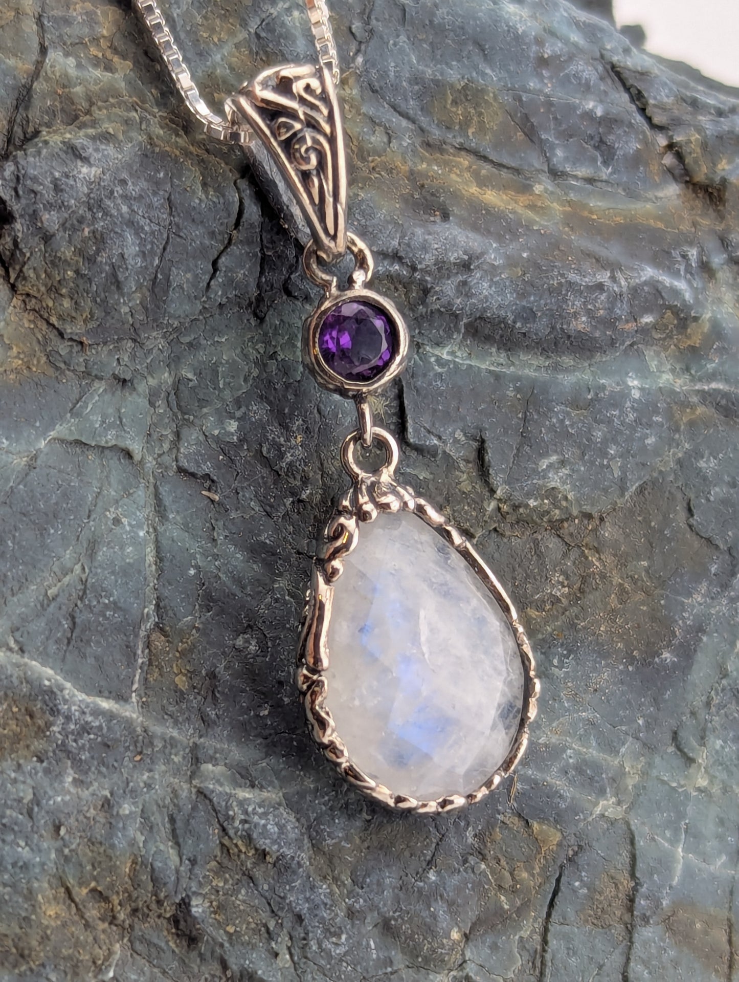 Moonstone and Amethyst Necklace
