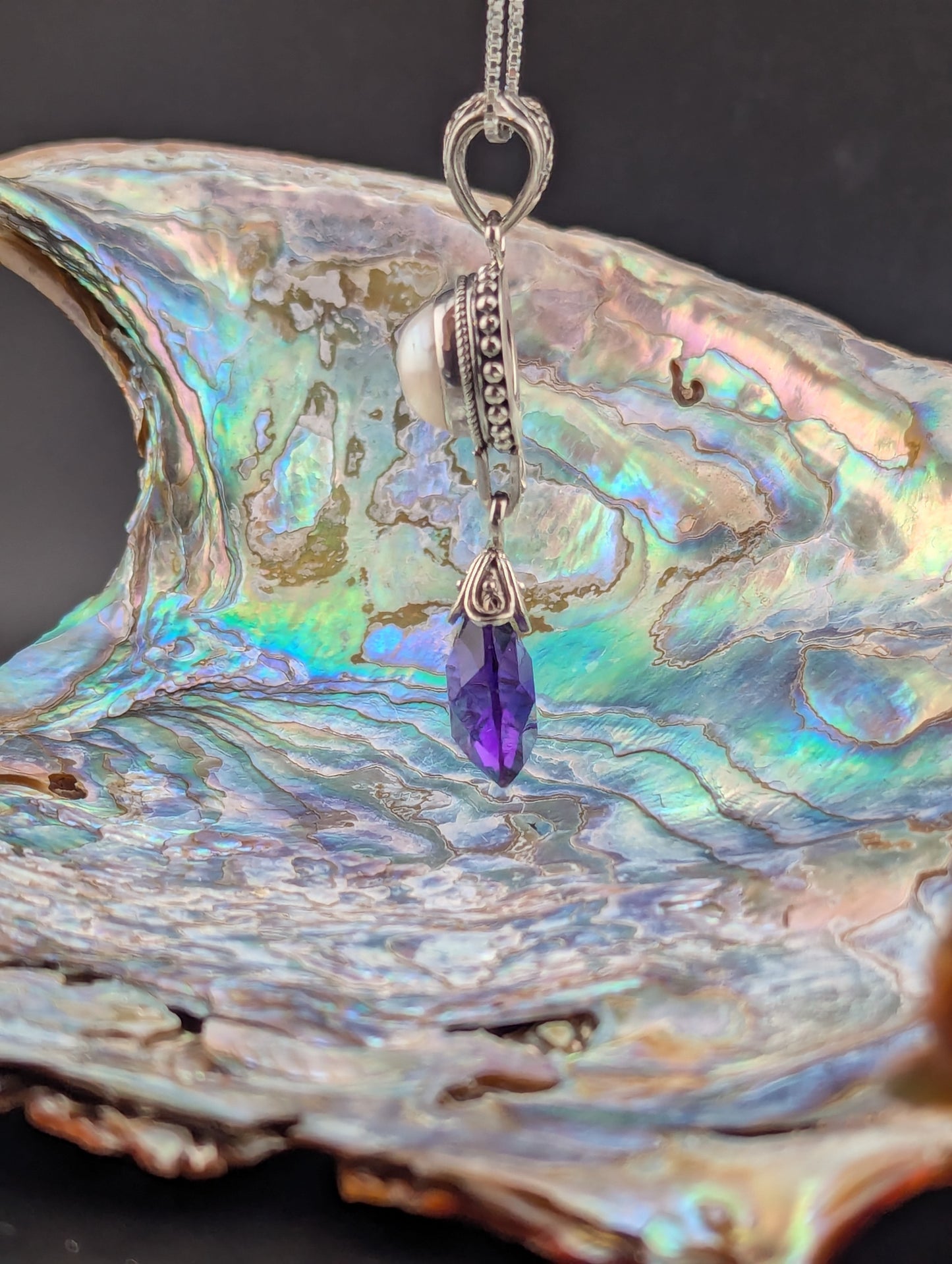 Fresh Water Pearl and Amethyst Necklace