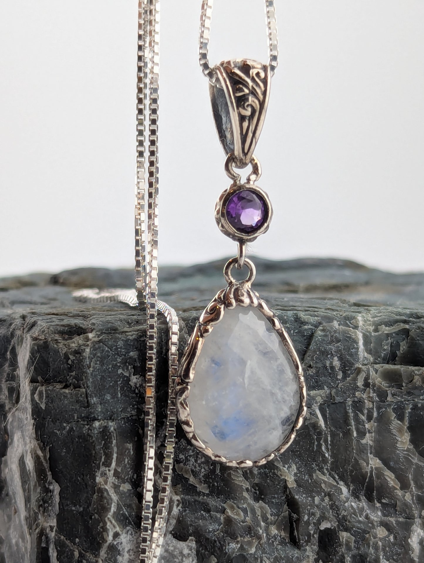 Moonstone and Amethyst Necklace