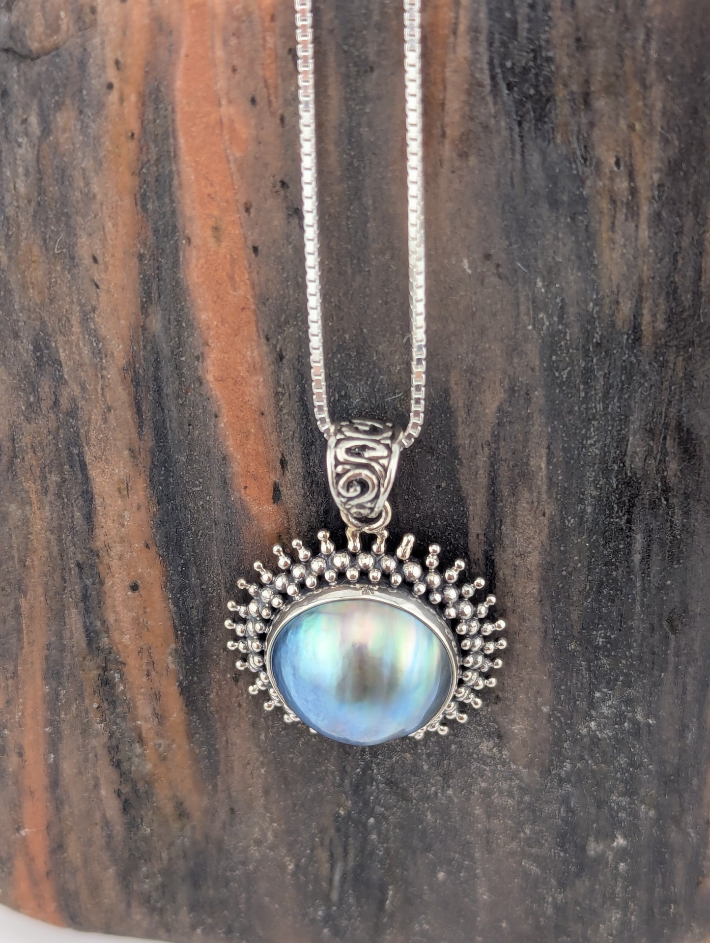 Grey Mabe Pearl Necklace