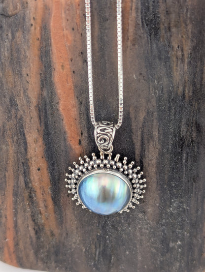 Grey Mabe Pearl Necklace