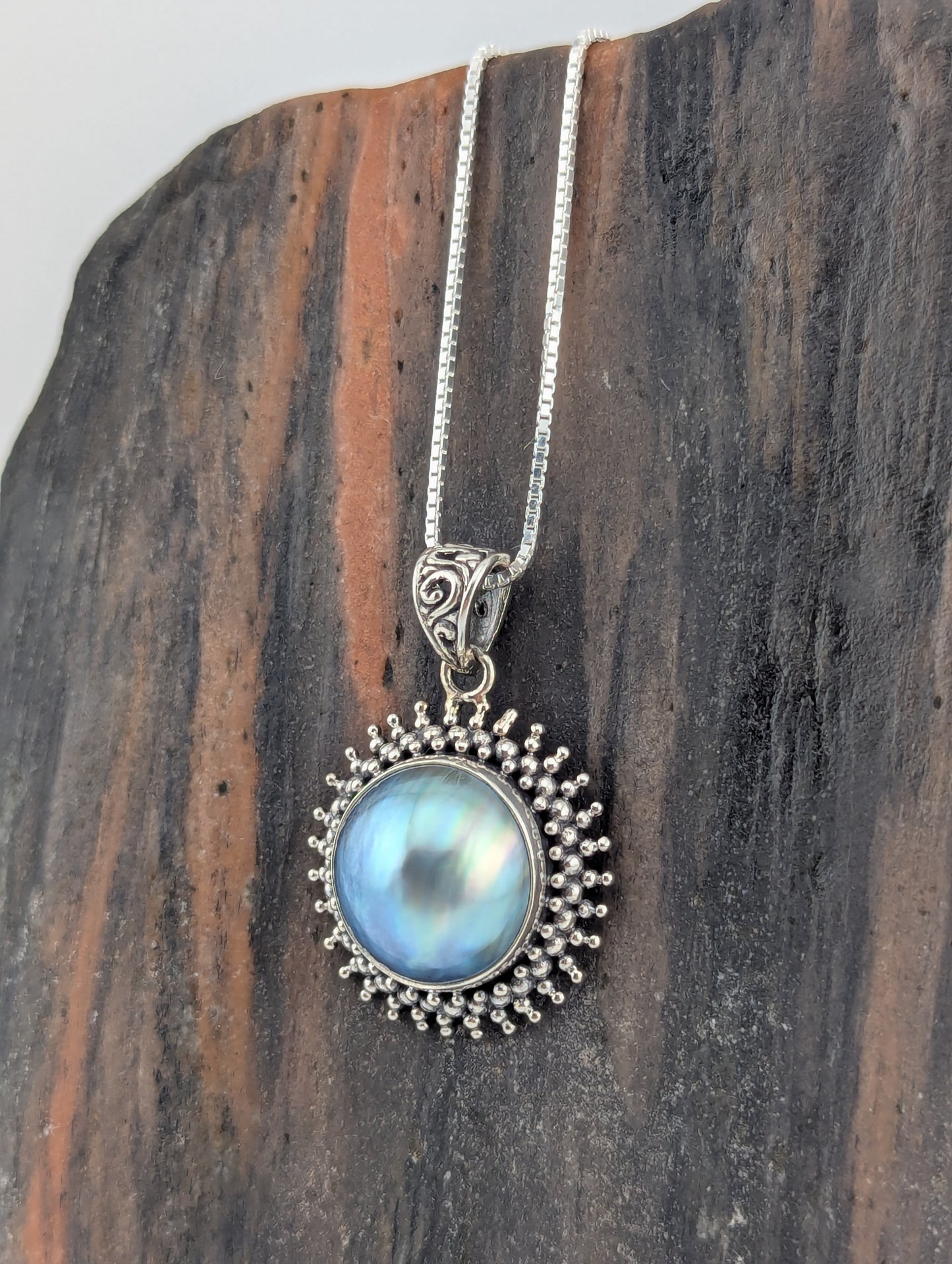 Grey Mabe Pearl Necklace