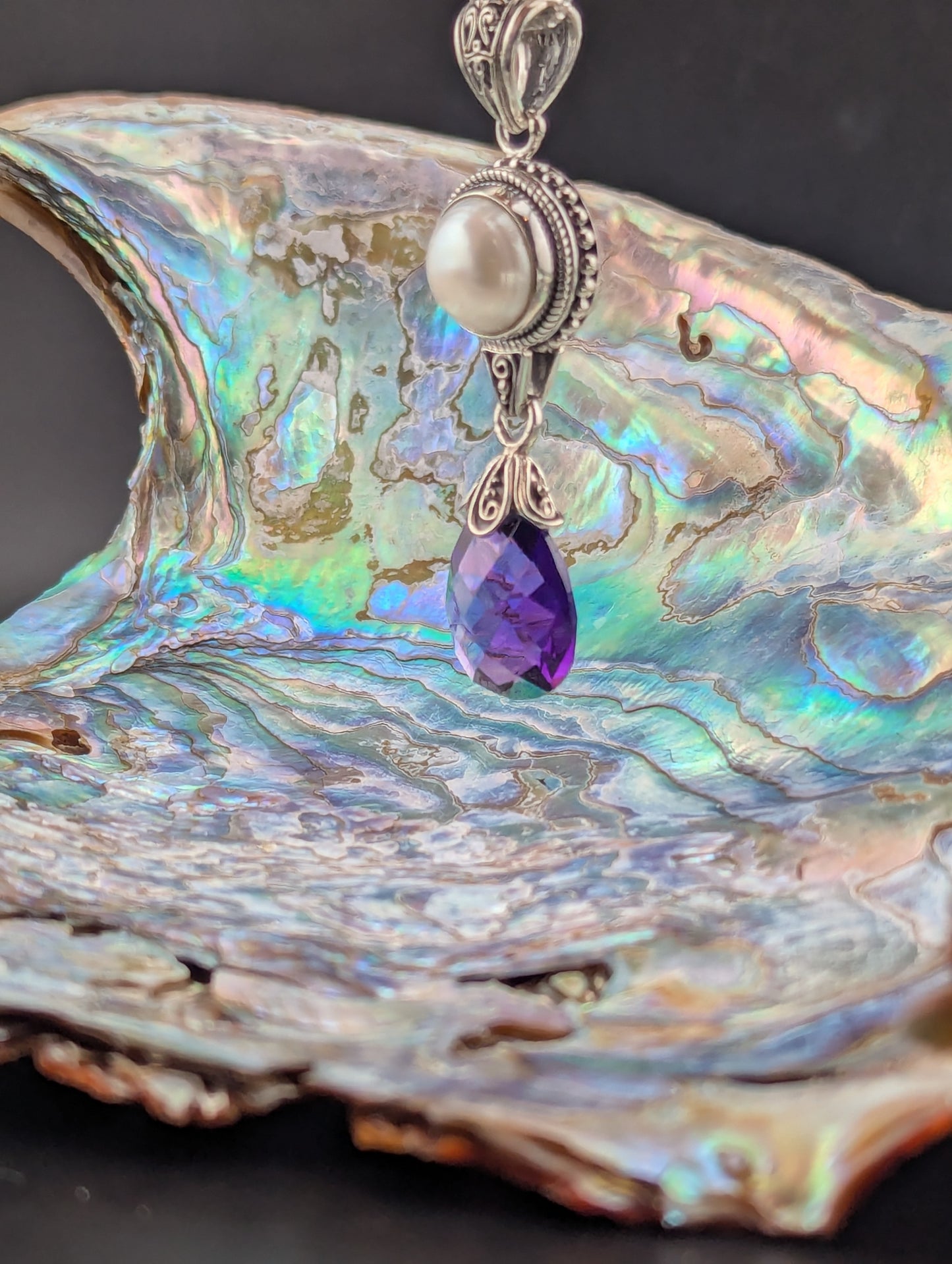 Fresh Water Pearl and Amethyst Necklace