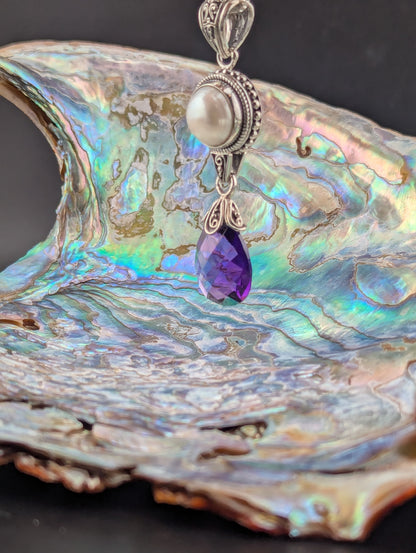 Fresh Water Pearl and Amethyst Necklace